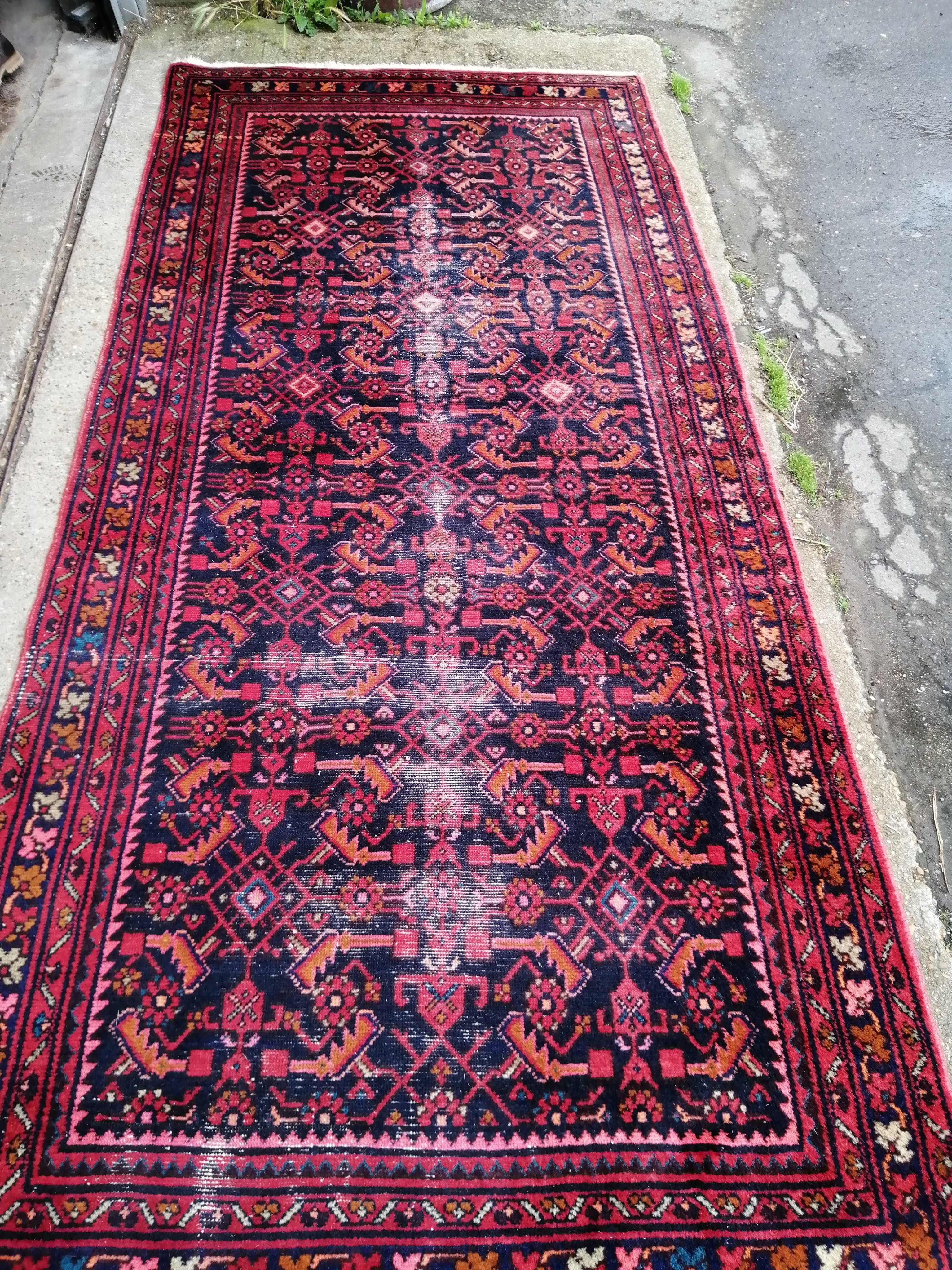 A Belouch blue ground carpet, approx. 280 x 136cm
